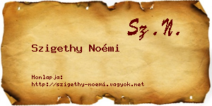 Szigethy Noémi névjegykártya